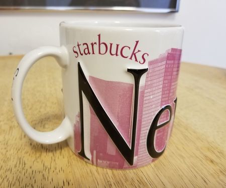 Starbucks City Mug New York Raised Letter--pink