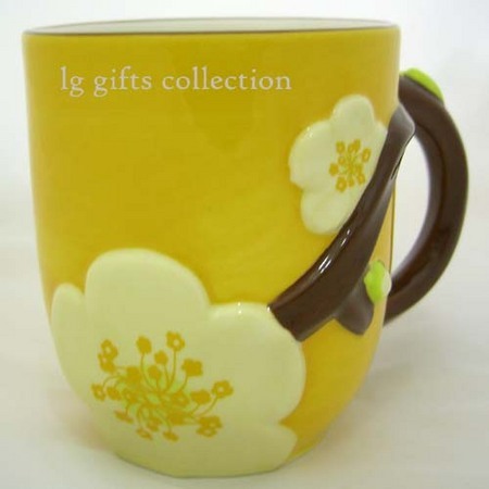 Starbucks City Mug China floral mug--yellow