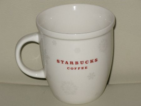 Starbucks City Mug 2009 White Christmas Snowflakes Abbey Mug