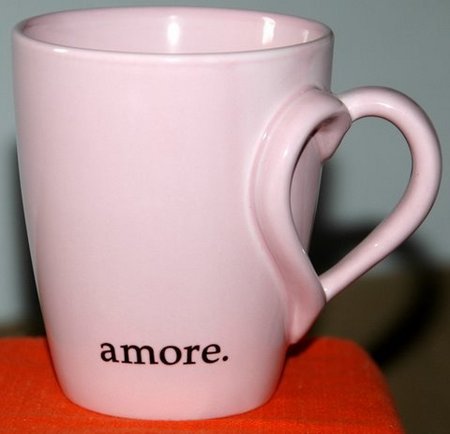 Starbucks City Mug Pink Valentine mug - Heart handle - Amore