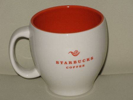 Starbucks City Mug 2004 Red on White Tea Leaf Logo Mug
