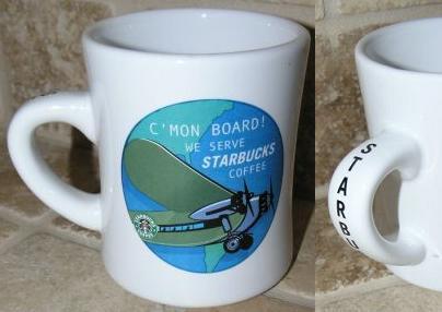 Starbucks City Mug Diner Mug 'C´MON BOARD!' Vintage Airplane 2001