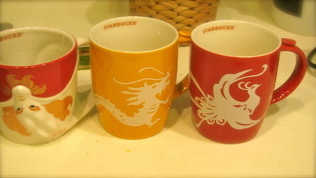 Starbucks City Mug Red & White Bird of Paradise