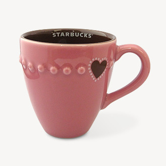 Starbucks City Mug Pink and Brown Heart