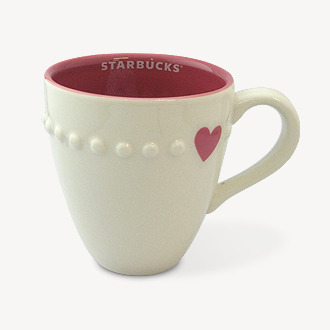Starbucks City Mug White and Pink Heart