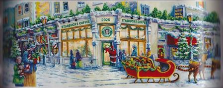 Starbucks City Mug Christmas Scene - 2026 Red sleigh