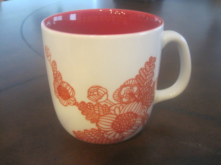 Starbucks City Mug Chinese red floral