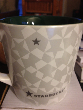 Starbucks City Mug Green and White Holiday Stars