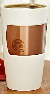 Starbucks City Mug Copper Band Ceramic Mug, White