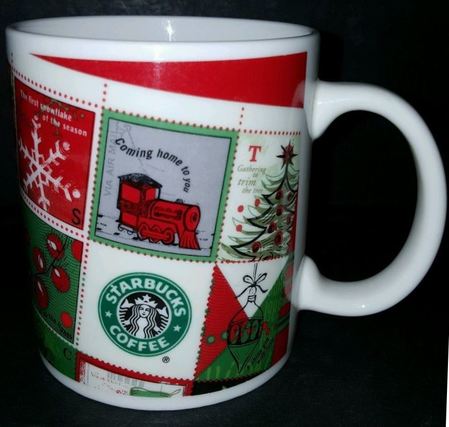 Starbucks City Mug Christmas stamps, Barista 2001
