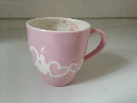Starbucks City Mug 2013 Valentines Day Pink with white hearts mug 14oz