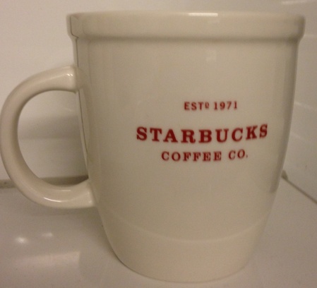 Starbucks City Mug 2007 18 fl oz Red on White Holidays Abbey mug
