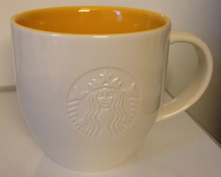 Starbucks City Mug 12oz Logo Mug Yellow Interior