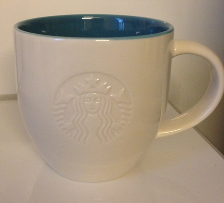 Starbucks City Mug 12 oz Logo Mug Light Blue Interior