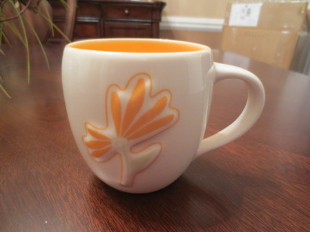 Starbucks City Mug Orange Raised Flower