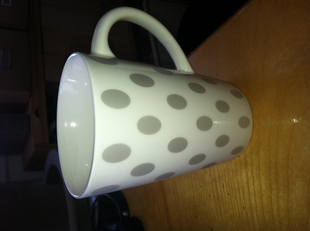 Starbucks City Mug 2005 white with silver oval dots