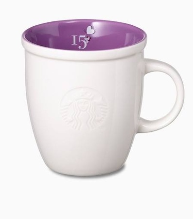 Starbucks City Mug 2013 15th Anniversary Abbey Style Purple interior Mug