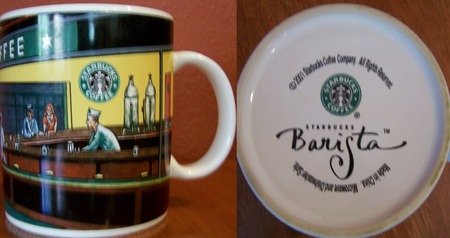 Starbucks City Mug Hopper Nighthwaks Mug-Barista 2001 version