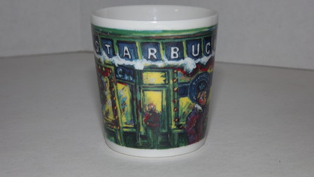 Starbucks City Mug Christmas scene Pike place market espresso shot glass