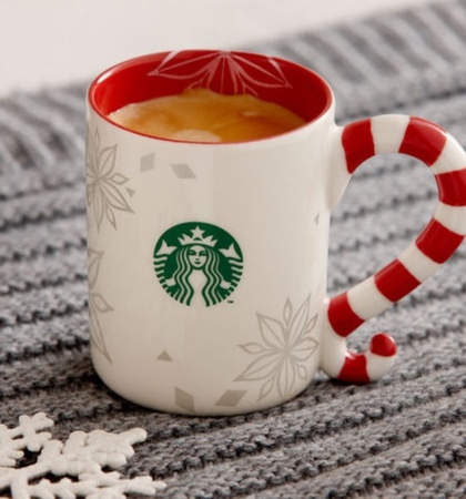 Starbucks City Mug 2013 Candy Cane Ornament Demitasse 3oz