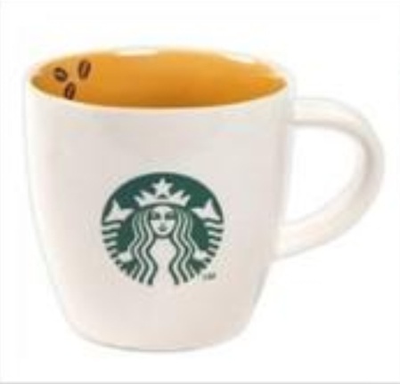 Starbucks City Mug 2013 Yellow Interior Coffee Bean Mug 14oz