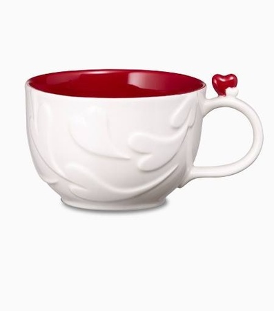 Starbucks City Mug 2014 Valentine\'s Day Relief Hearts Mug 12 oz