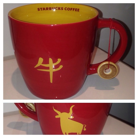 Starbucks City Mug 2009 Chinese New Year Ox mug with charm