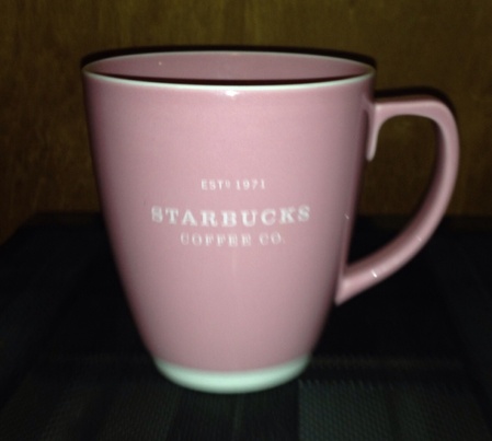 Starbucks City Mug 2006 White 1971 Logo on Pink with White Trim