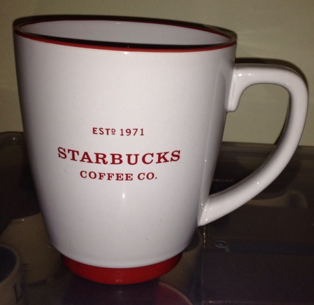 Starbucks City Mug 2007 Red 1971 Logo on White with Red Trim
