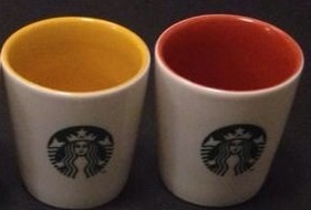 Starbucks City Mug 2011 Rose Interior Green on White Logo Tasting Cup
