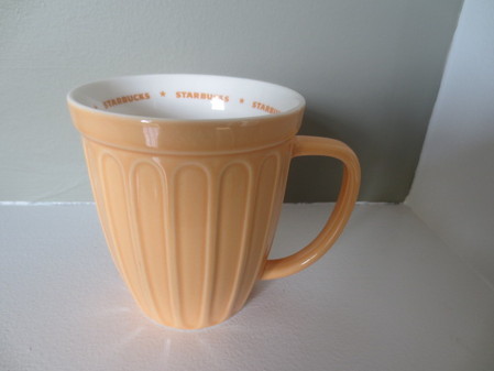 Starbucks City Mug 2006 Spring Pastel  Ribbed Mug--Orange Sherbet