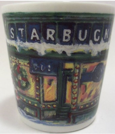 Starbucks City Mug Christmas scene Pike place market espresso shot glass-3
