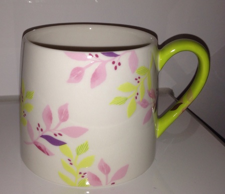 Starbucks City Mug 2014 Green Handle Spring Flower Mug 14oz