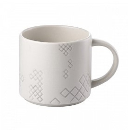Starbucks City Mug 2014 White Stackable Patterned Mug 14 oz