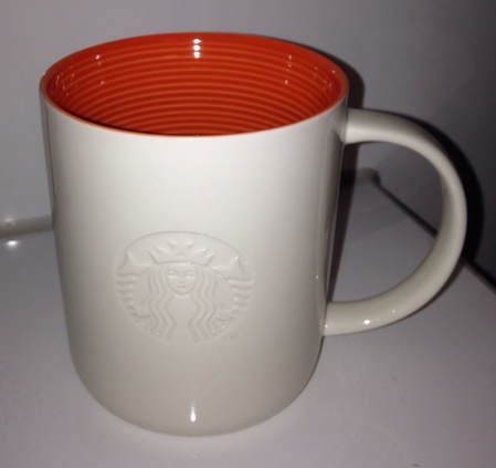 Starbucks City Mug 2014 Summer Logo Orange interior Mug 12oz