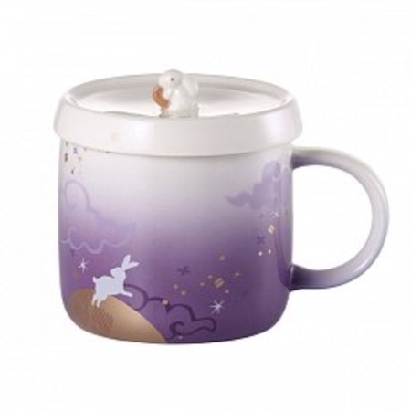 Starbucks City Mug 2014 Mid Autumn Purple Mug with Bunny Lid