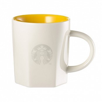 Starbucks City Mug 2014 Yellow Interior Coffee Bean Mug 8oz