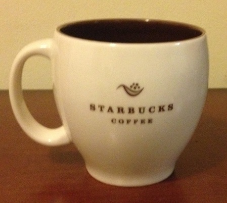 Starbucks City Mug 2004 Brown on White Tea Leaf Logo Mug