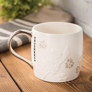 Starbucks City Mug 2014 Mid Autumn Festival Silver Handle Relief Mug