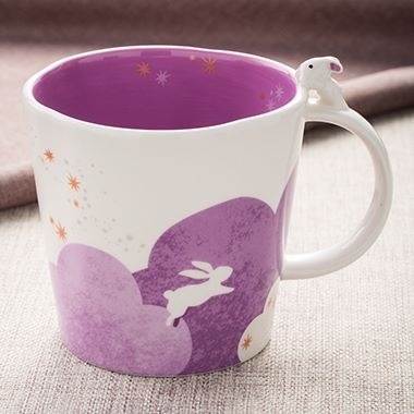 Starbucks City Mug 2014 Mid Autumn Festival Purple Mug with white Bunny