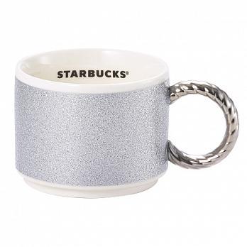 Starbucks City Mug 2014 Silver Stacking Glitter Mug 10 oz