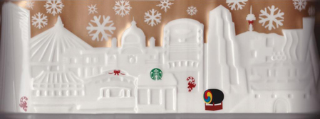 Starbucks City Mug 2014 Seoul Holiday Gold Relief