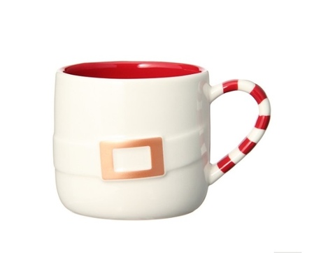 Starbucks City Mug 2014 Candy Cane Mug Santa belt
