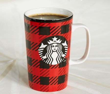 Starbucks City Mug 2014 Dot Collection  Plaid Mug 16 oz