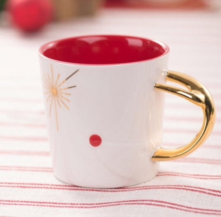 Starbucks City Mug 2014 Reindeer Gold Handle mug