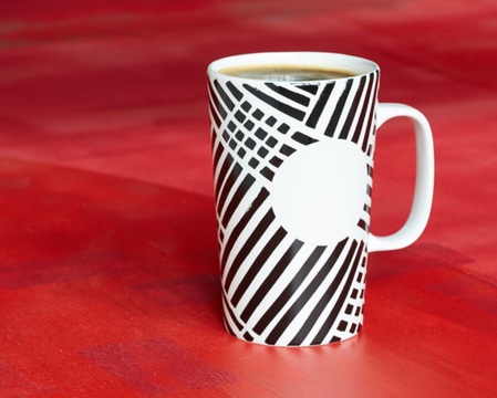 Starbucks City Mug 2014 Dot Collection Black Crisscross Mug 16 oz