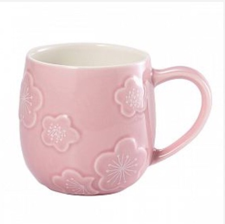 Starbucks City Mug 2015 Pink Plum Blossom mug with Relief Blossom