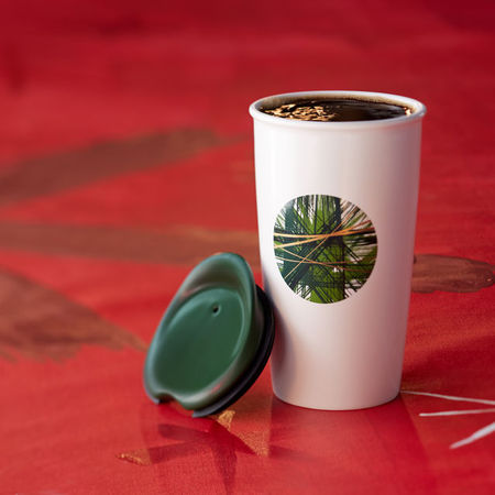 Starbucks City Mug 2014 Double Wall Traveler: Graphic Green Dot