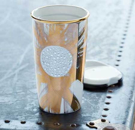 Starbucks City Mug Limited Edition Gold shine Swarovski Traveler Mug