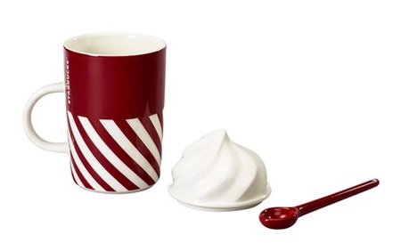 Starbucks City Mug 2015 Candy Swirl Mug with Cream Lid and Spoon